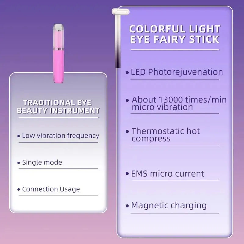Microcurrent 4 in 1 Electric EYE Dark Circles Fairy Stick EMS Face Neck Skin Care Massage Stick Facial Massager Wand