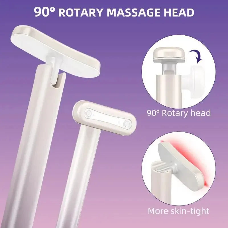 Microcurrent 4 in 1 Electric EYE Dark Circles Fairy Stick EMS Face Neck Skin Care Massage Stick Facial Massager Wand