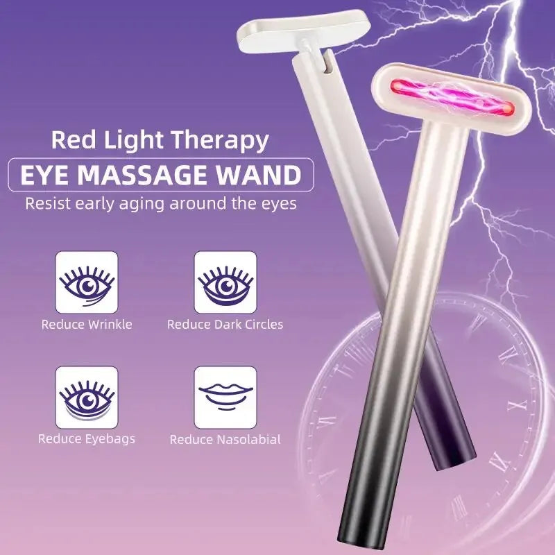 Microcurrent 4 in 1 Electric EYE Dark Circles Fairy Stick EMS Face Neck Skin Care Massage Stick Facial Massager Wand